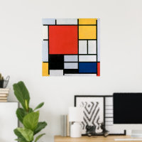 Composição Abstrata Vintage por Piet Mondrian
