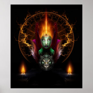 Poster Composição De Arte Fractal Da Rainha Riddiana De