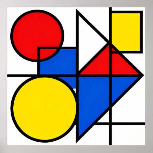 Poster Composição de Cores Primárias de Mondrian