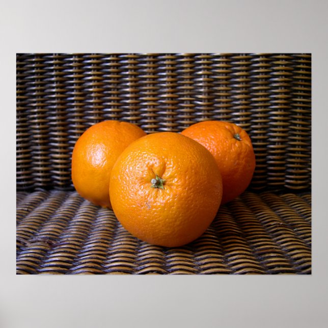 Póster composição de laranjas em uma cesta  (Frente)