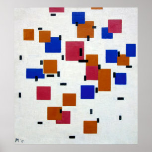 Poster Composição de Mondrian na cor A