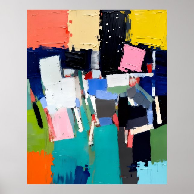Poster Composição de Obra de Arte Abstrata (Frente)