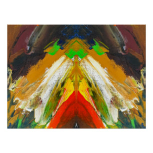 Póster Composição de Pinceladas Abstratas Aleatórias por