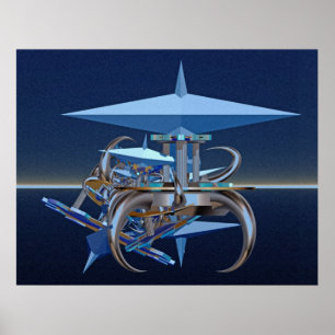 Póster Composição digital - queda da ficção de silêncio