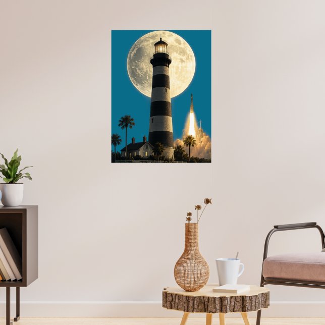 Poster Composição do Farol de Cabo Canaveral (Sala de Estar 3)