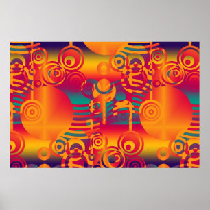 Póster Composição do fundo - círculo colorido moderno
