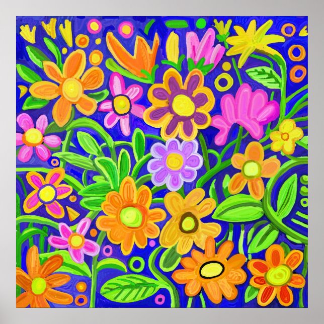 Poster Composição Floral Pintada (Frente)