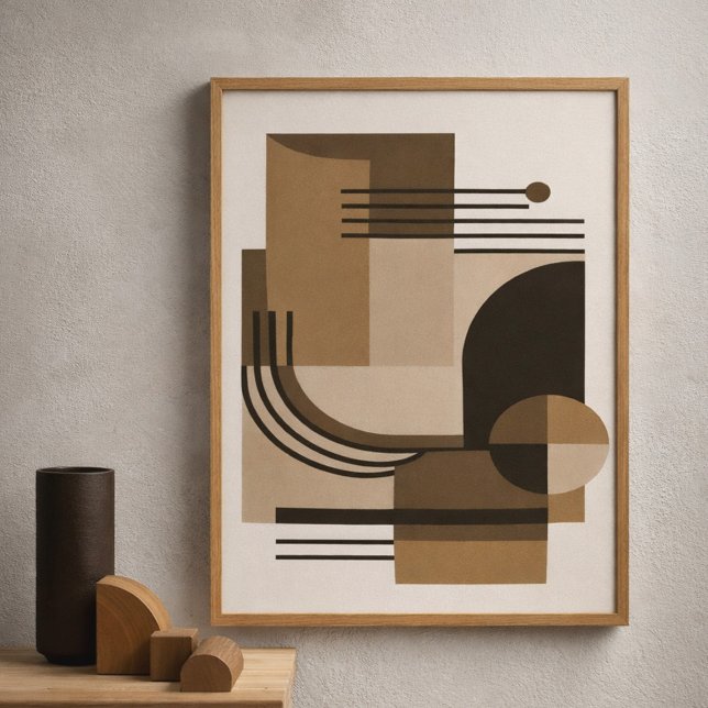 Poster Composição Geométrica Abstrata em Tons Terrosos (Criador carregado)