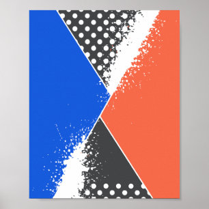 Poster Composição Triangular Ousada com Salpicos de Tinta