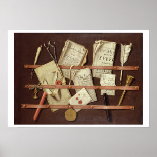 Póster Composição Trompe L'Oeil