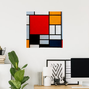 Poster Composition with Large Red Plane