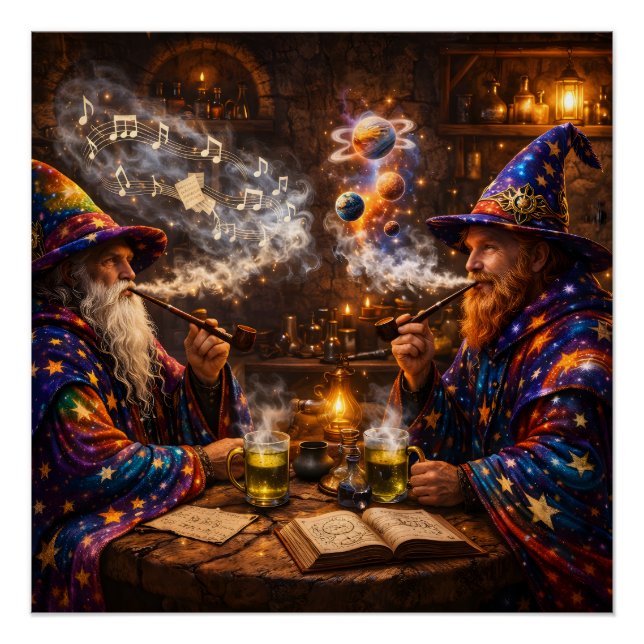 Póster compositores cósmicos, magia galáctica e som music (Frente)