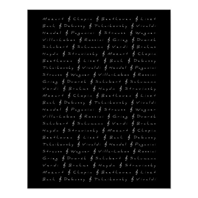 Póster Compositores de música clássica (Frente)