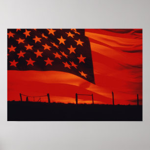 Poster Composto de Digitas da bandeira americana