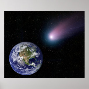 Póster Composto de Digitas de um título do cometa para o