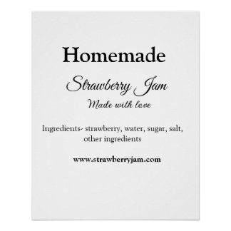 Póster Compota de morango caseira feita com amor adicione