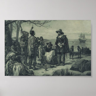 Póster Compra da Ilha de Manhattan por Peter Minuit, 1626