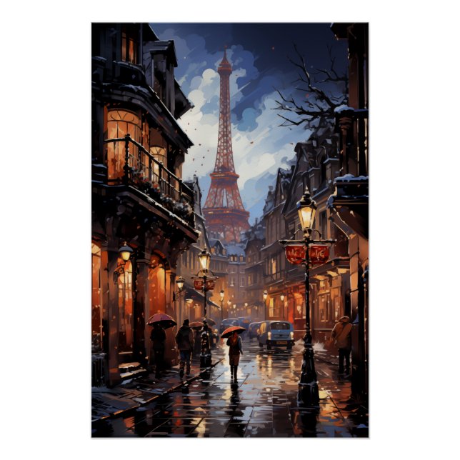 Póster Compra De Natal Em Paris (Frente)