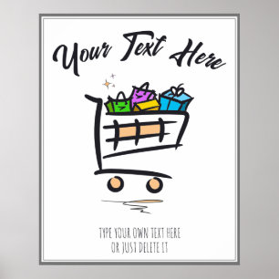 Poster Comprando Carrinho. Promoção / Venda de inverno