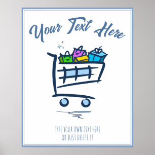 Poster Comprando Carrinho. Promoção / Venda de inverno