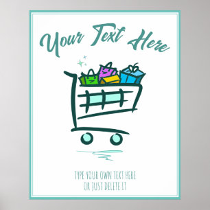 Poster Comprando Carrinho. Promoção / Venda de inverno