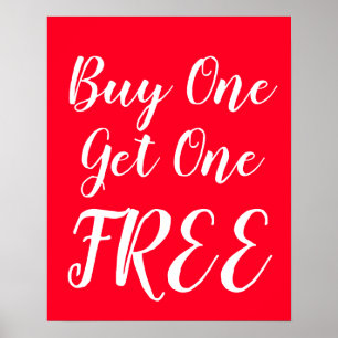 Poster Comprar Um Obter Um Sinal Gratuito, Venda BOGO Ver