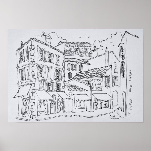 Póster Compras em Saint-Tropez | Riviera Francesa, França (Frente)