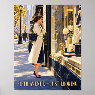 Poster Compras pela Janela na Quinta Avenida em Manhattan