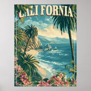 Poster Compre Groovy com a Retro California