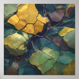 Poster Compressed Mineral Wallpaper with Luminous Metalli