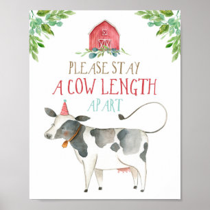 Poster Comprimento De Vaca Com Exclusão De Animais De Cri
