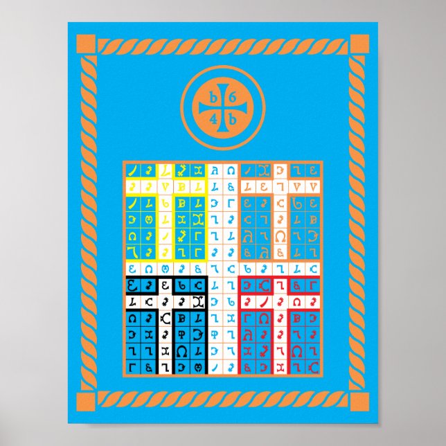 Póster Comprimido Enochian Water Elemental na Canvas (Frente)