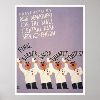 Poster Compro Barber Central Park 1937 WPA