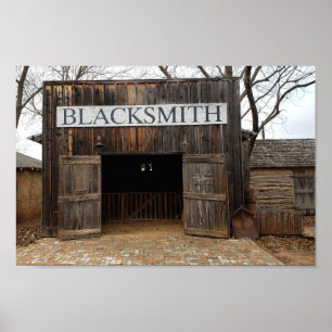 Poster Compro Blacksmith do século XIX em Buffalo Gap, T