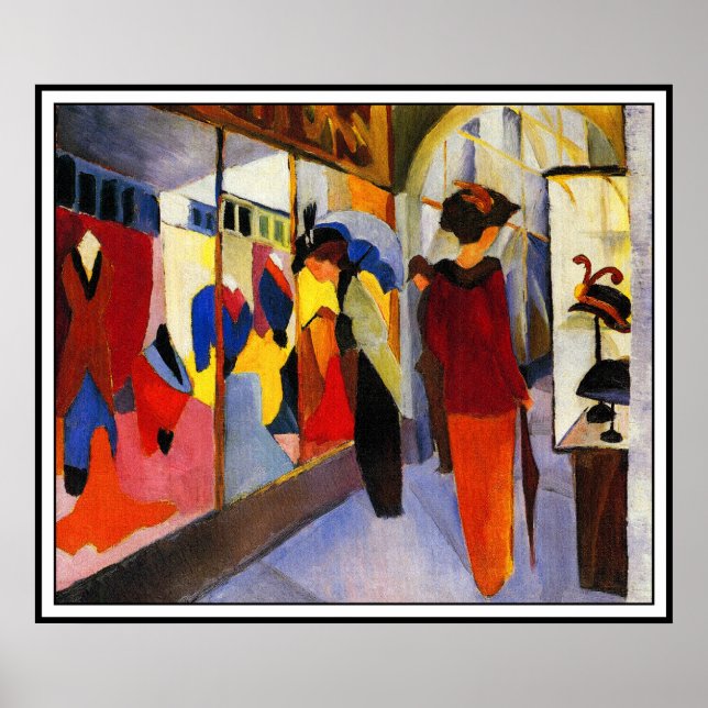 Póster Compro de Moda (Modegeschaft) por August Macke (Frente)