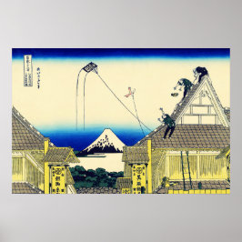 Poster Compro no Suruga Hokusai Ukiyo-e Art Japonês