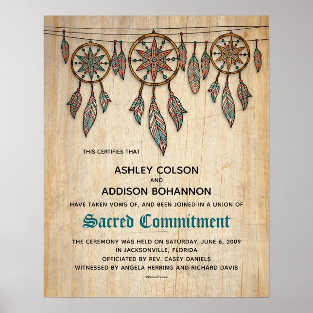 Poster "Compromisso Sagrado" Boho Rustic WeddingCertifica (Frente)