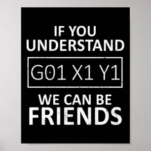 Poster Computador CNC Se Entender G01 X1 Y1, Podemos