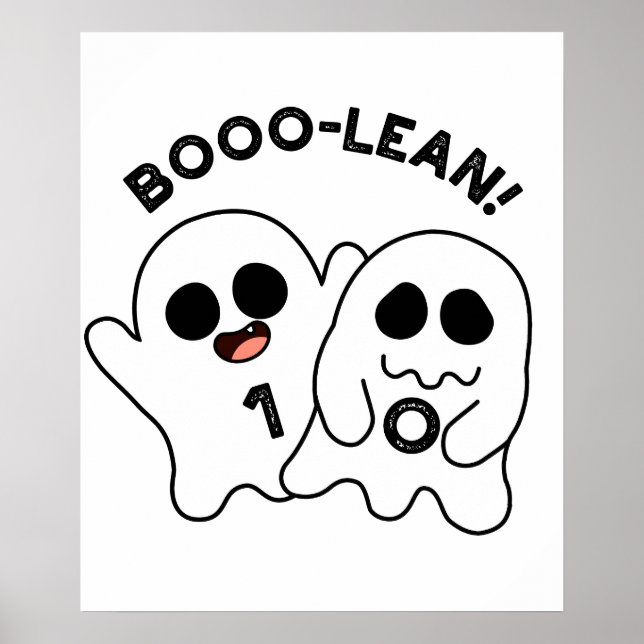 Poster Computador Engraçado Boo-lean Ghost Boolean Pun (Frente)