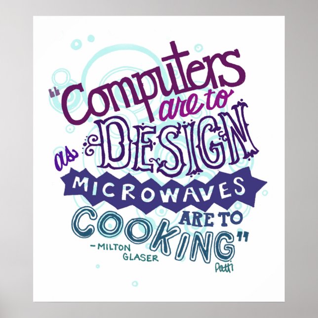 Póster Computador está na design. (Frente)