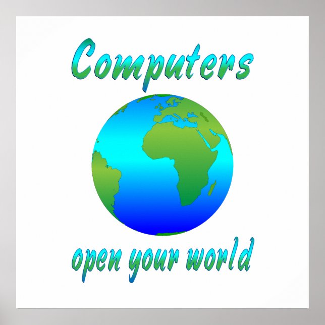 Póster Computadores Abrir mundos (Frente)