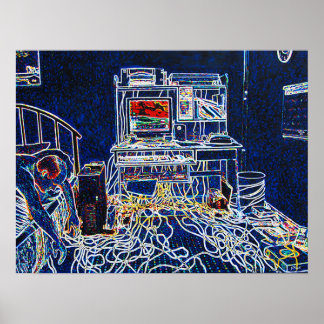 Poster Computadores e fios