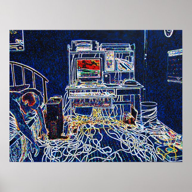 Poster Computadores e fios (Frente)