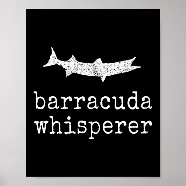 Poster Comunicador de Barracuda Engraçado Pesca de Barrac (Frente)