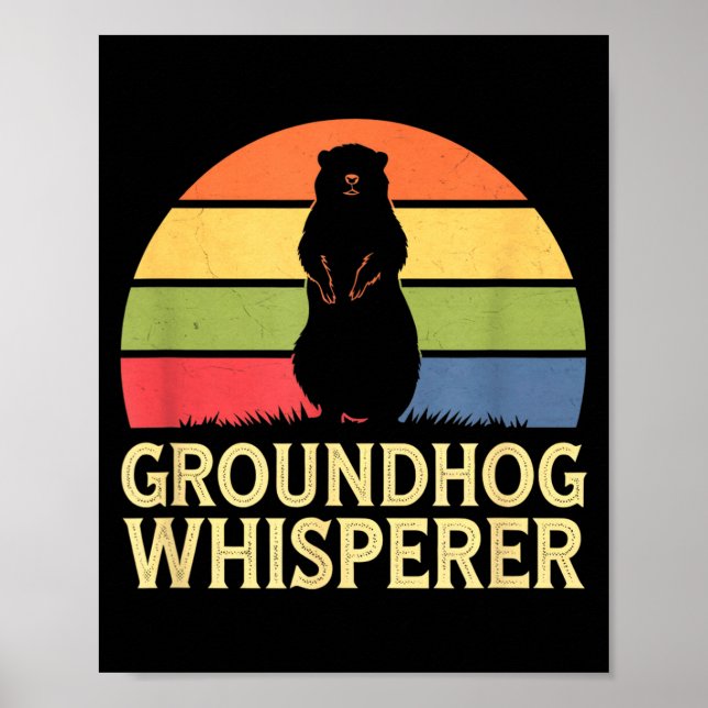 Poster Comunicador de Marmota Amante de Animais Engraçado (Frente)