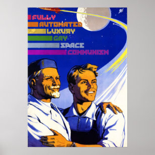 Poster Comunismo espacial de luxo totalmente automatizado