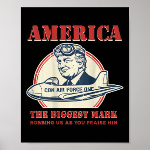 Poster Con Air Force One Trump Sátira Política Retro Pro
