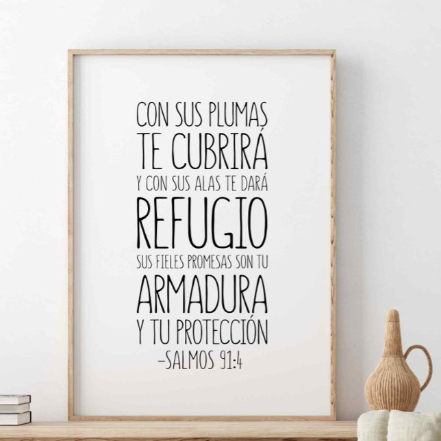 Poster Con Sus Plumas Te Cubrirá, Salmos 91:4 (Criador carregado)
