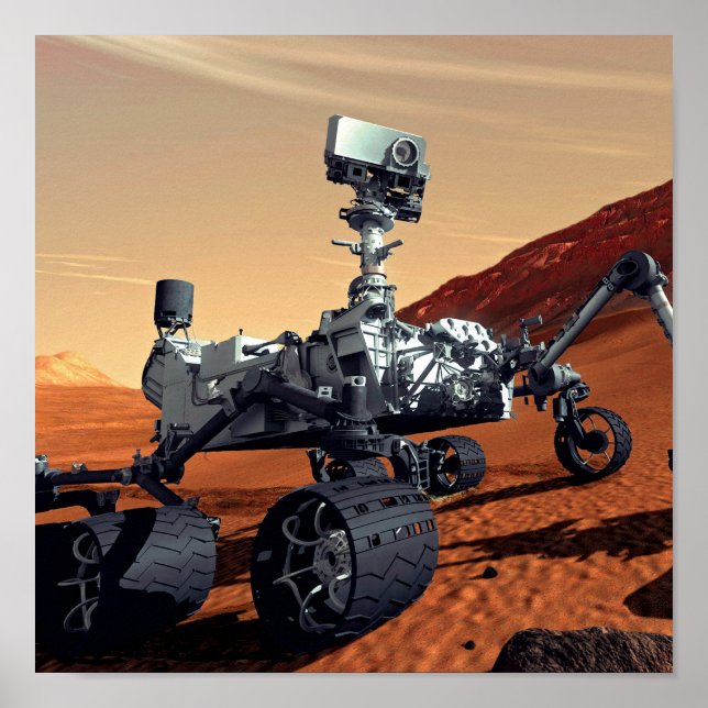 Poster Conceito Artístico do Rover Curiosity da NASA para (Frente)