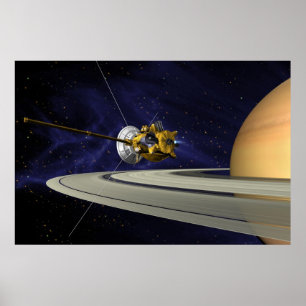 Póster Conceito de Artista da Cassini Saturn Orbit Insert